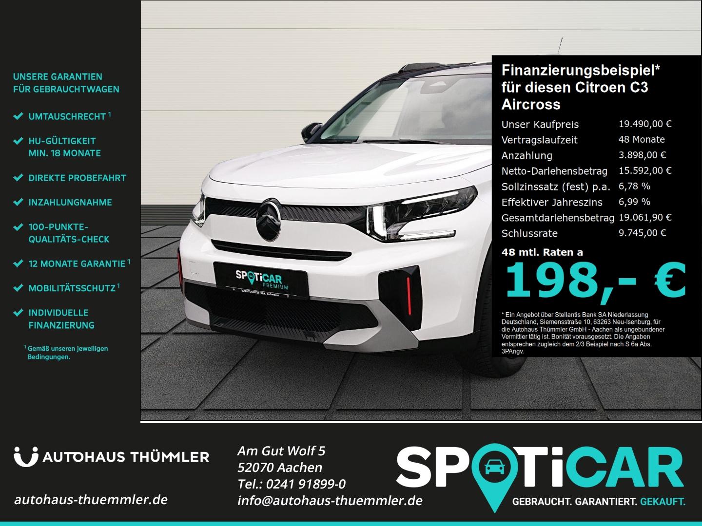 Citroën C3 Aircross Turbo 100 PLUS Klimaautom Kamera All