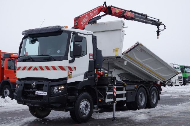 Renault C 380 / 6x4 / WYWROTKA + HDS FASSI F 175 /