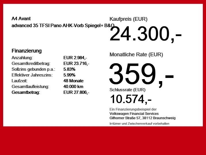 Audi A4 Avant advanced 35 TFSI Pano AHK-Vorb Spiegel+, миниатюра 19