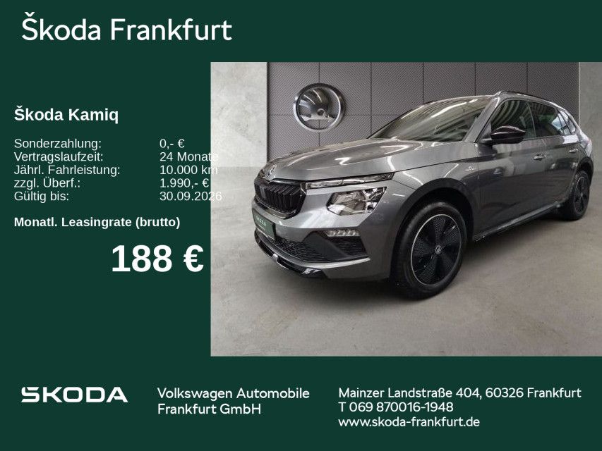 Skoda Kamiq Monte Carlo 1,0 TSI DSG AHK/ Navi/ elektr.