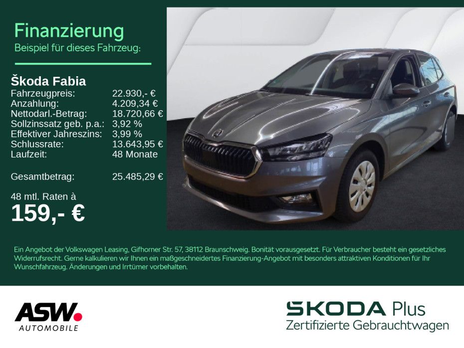 Skoda Fabia Selection 1.0 TSI DSG LED Navi ACC SHZ PDC