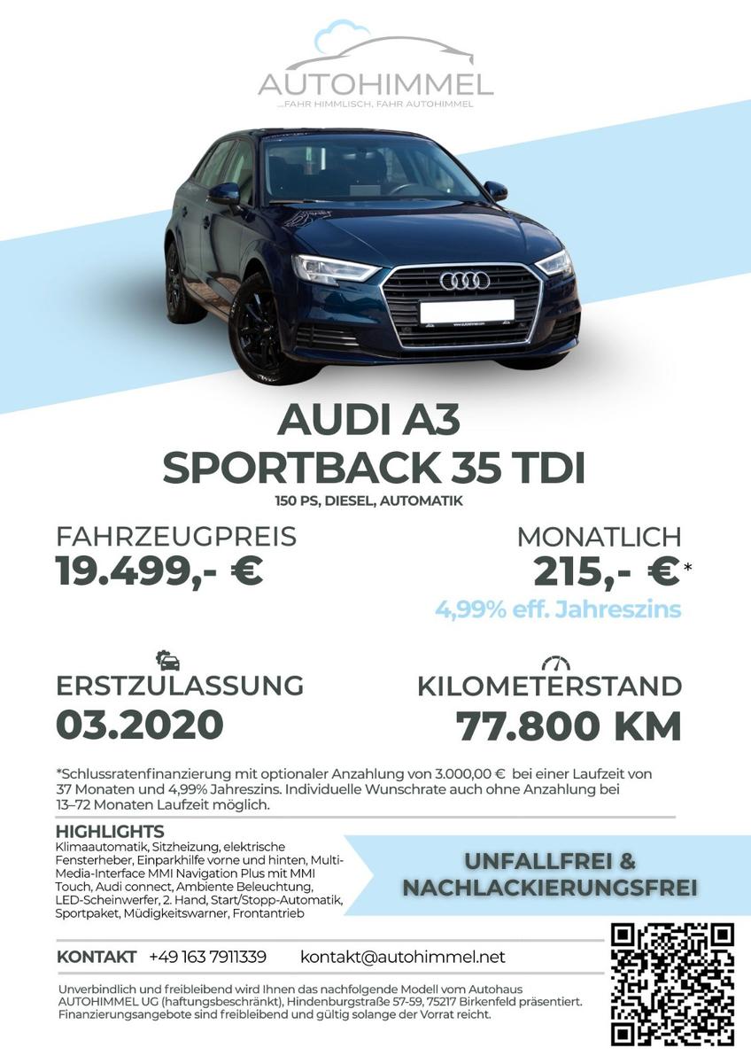 Audi A3 Sportback 35 TDI S-tronic LED Virtual Cockpit