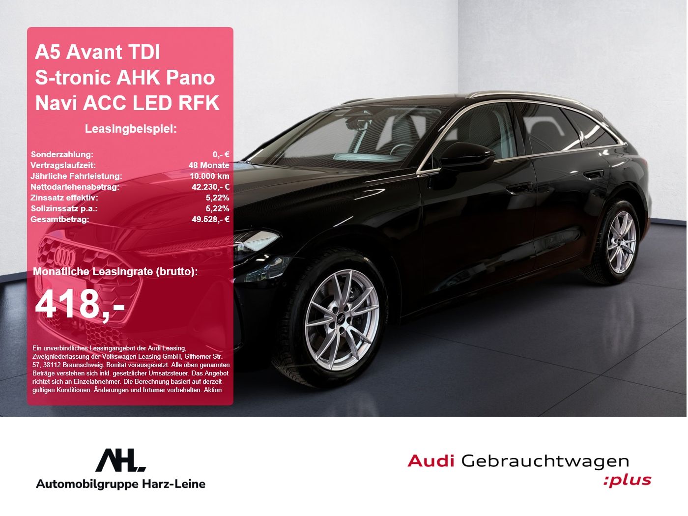 Audi A5 Avant TDI S-tronic AHK Pano Navi ACC LED RFK