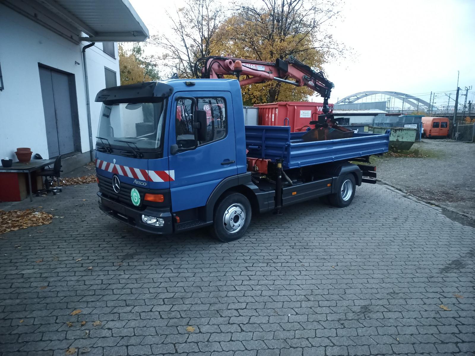 Mercedes-Benz 815 Atego Dreiseitenkipper Atlas 60.1 Kran Greif