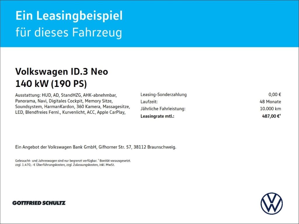 Volkswagen ID.3 Neo Style 58 kWh AHK PANO MATRIX HEAD UP imagem 2