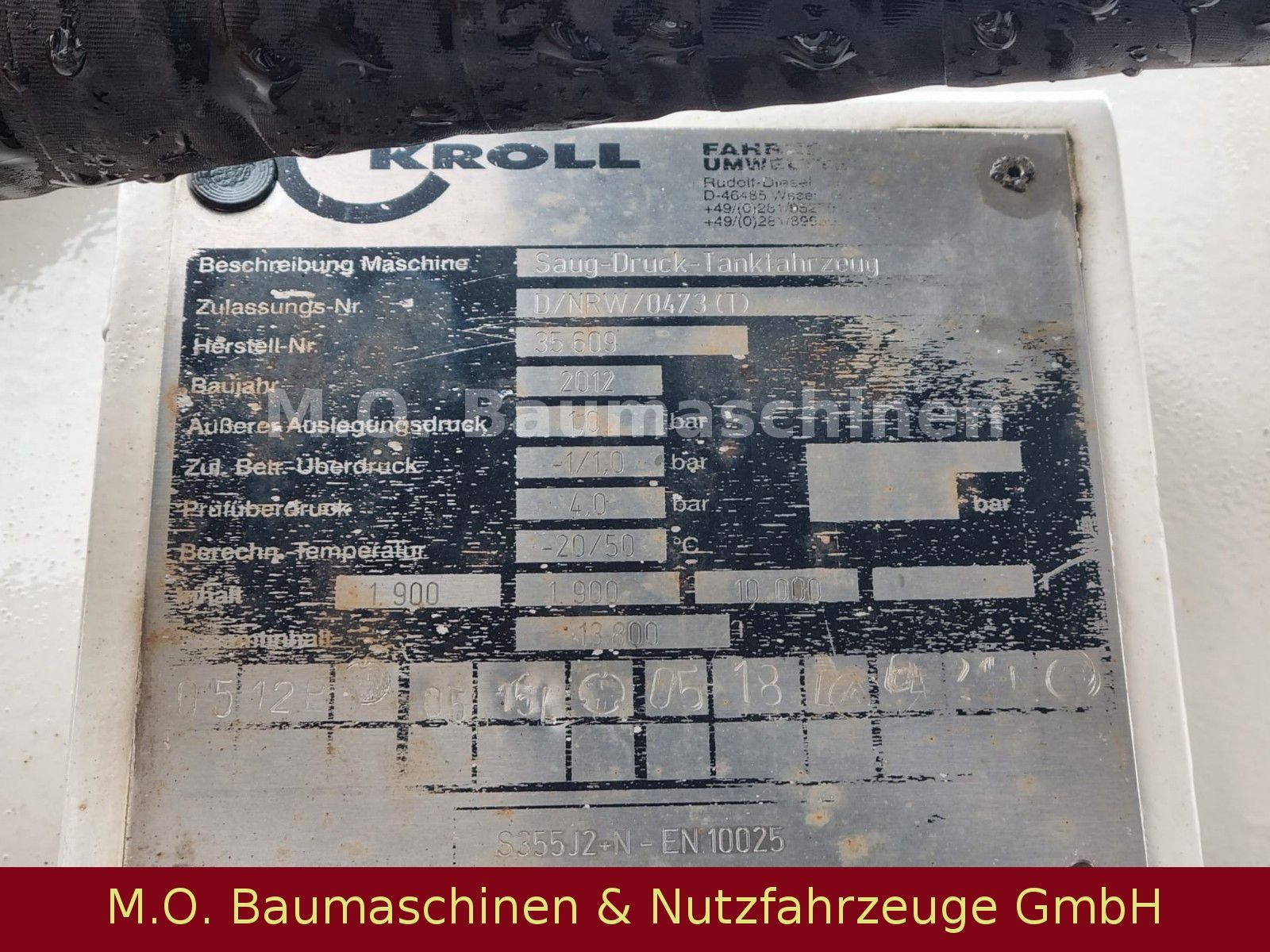 Fahrzeugabbildung MAN TGX 26.440 / Kroll 35609 / L+L Achse / Euro5/ADR