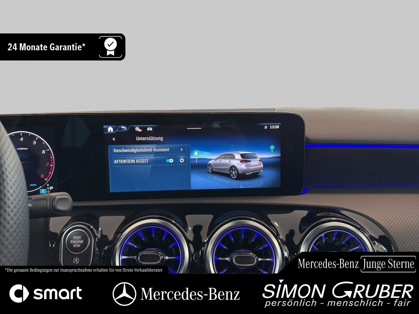 Fahrzeugabbildung Mercedes-Benz A 200 AMG Adv+ Ambi KeyGo MBeam Distronic Kamera