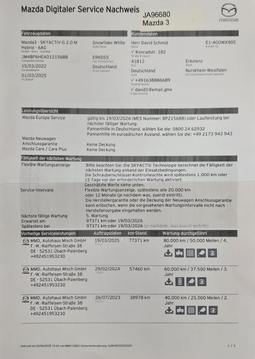 Fahrzeugabbildung Mazda 3 / NAVI / 1. Hand / 8-fach-bereift / BOSE