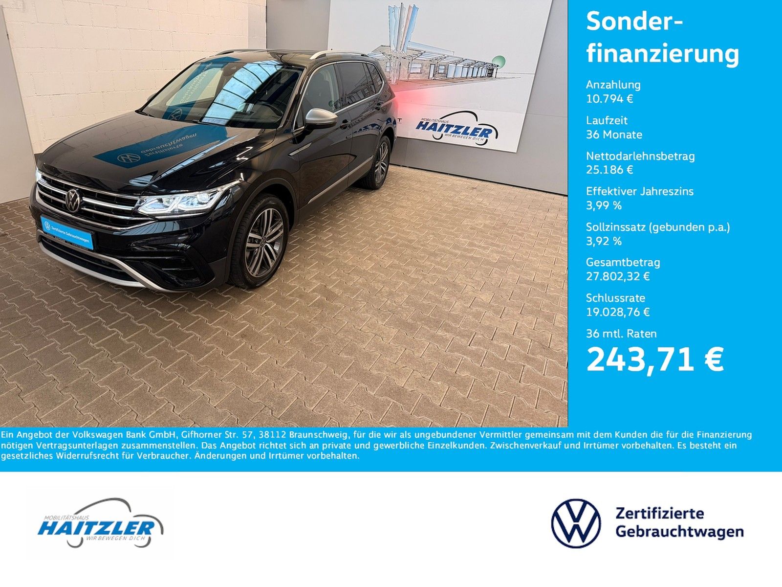 Fahrzeugabbildung Volkswagen Tiguan Alls. 2,0 TDI Eleg. 4Motion + AHK +Kamera