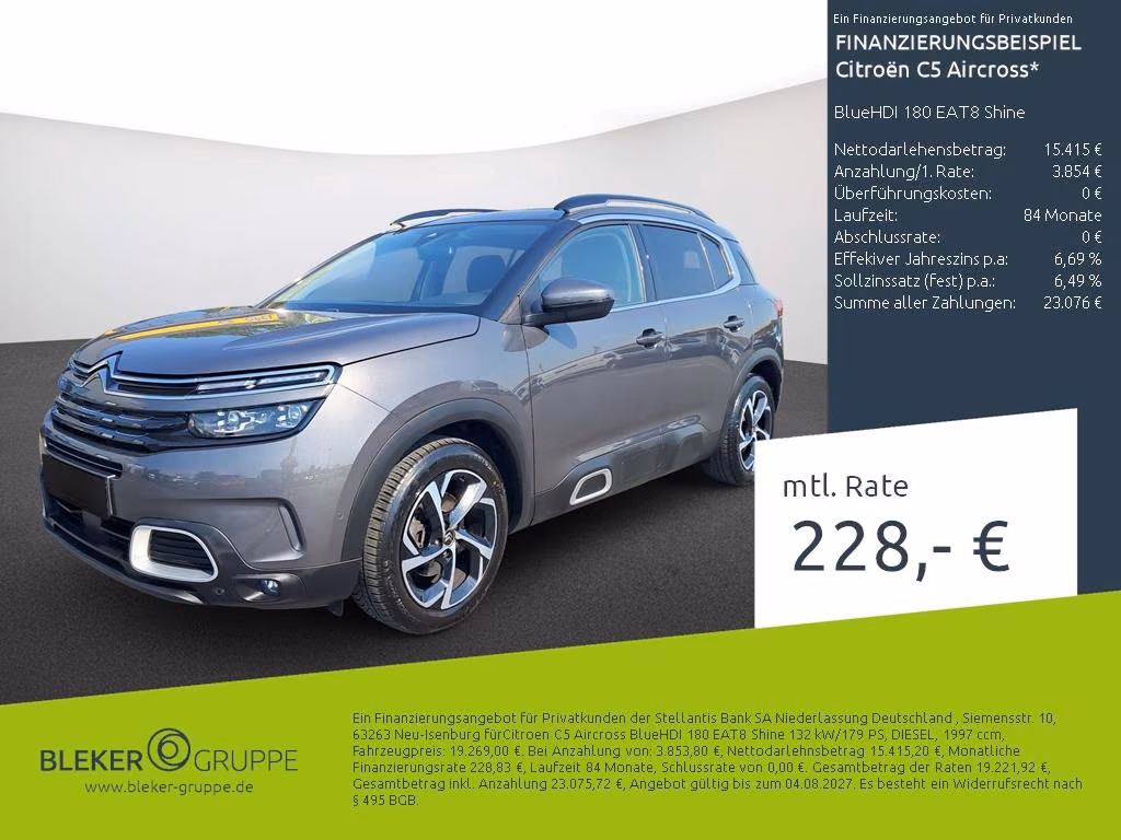 Citroën C5 Aircross BlueHDI 180 EAT8 Shine