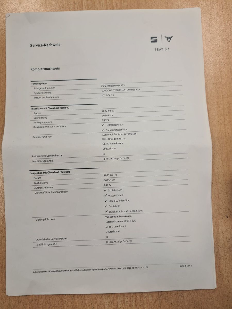 Fahrzeugabbildung SEAT Tarraco Xcellence 4Drive / LED / AHK / PANORAMA