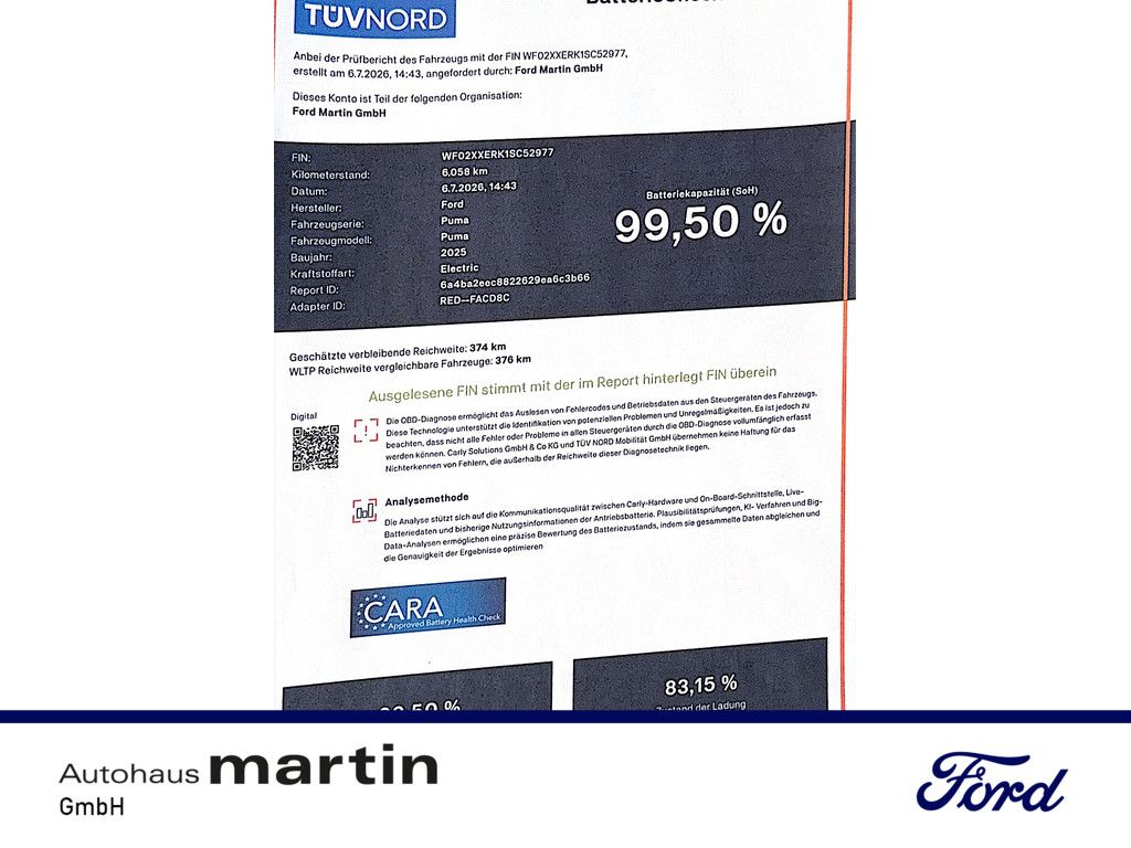 Fahrzeugabbildung Ford Puma 124KW ACC B&O PANO 360° NAVI SHZ PDC W-LAN