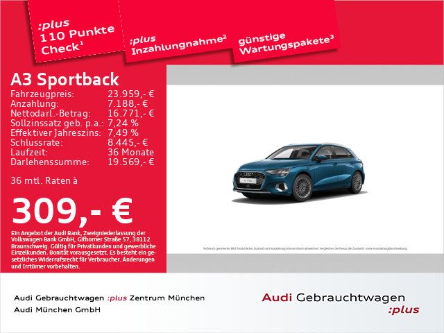 Audi A3 Sportback TFSI e 40 S tronic advanced Virtual