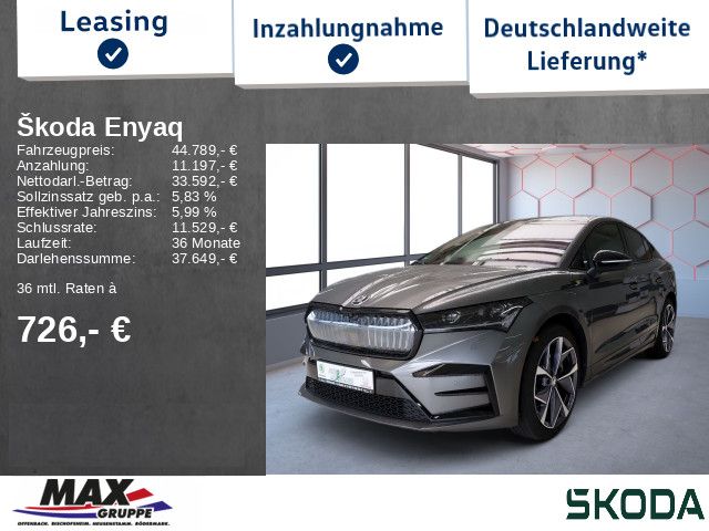 Skoda Enyaq Coupé iV RS RS 4x4 +LED+NAVI+PANO+APP+HUD+