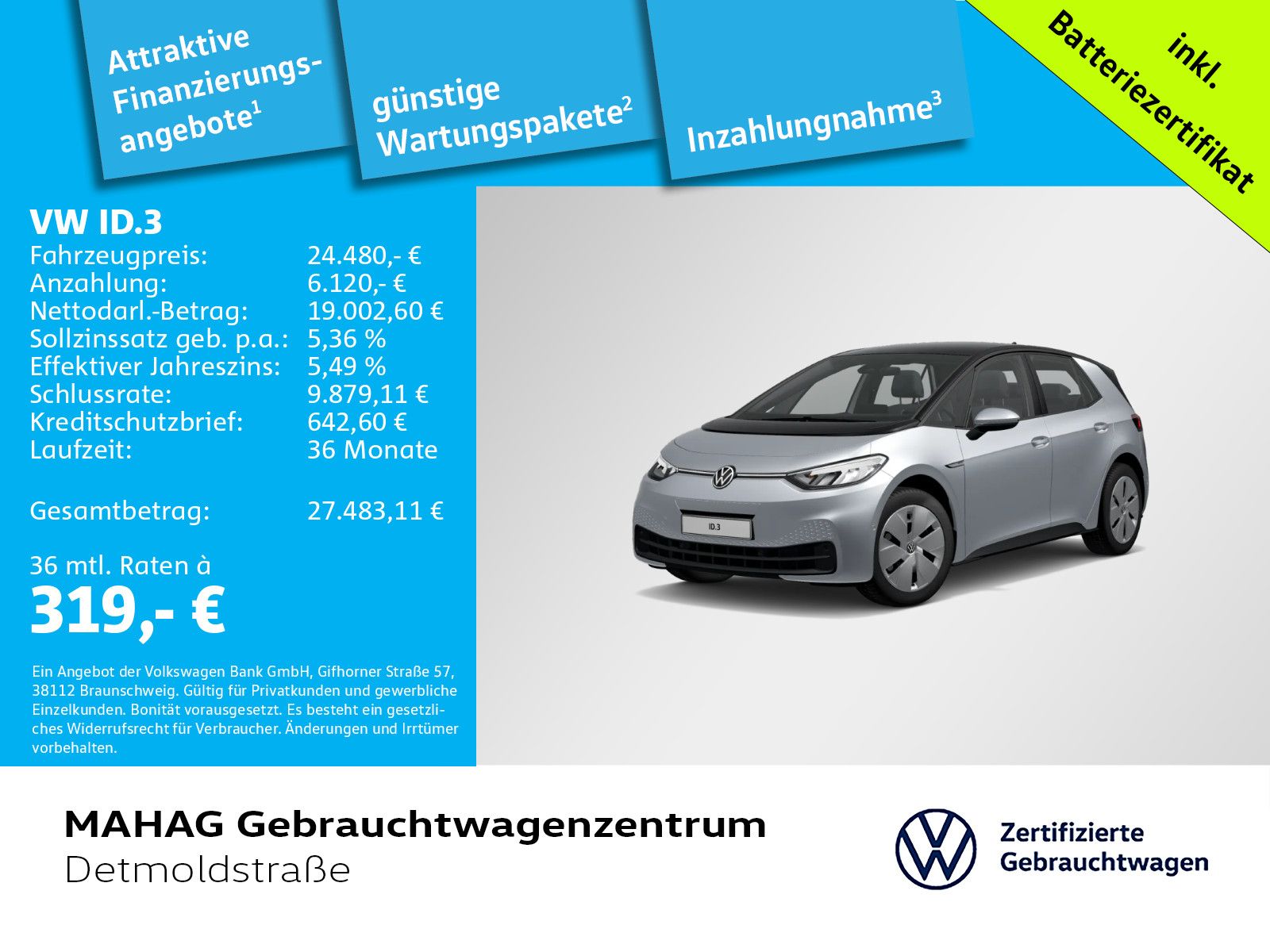 Volkswagen ID.3 Pro Performance 150kW WärmePu CCS LED Navi  imagem 2