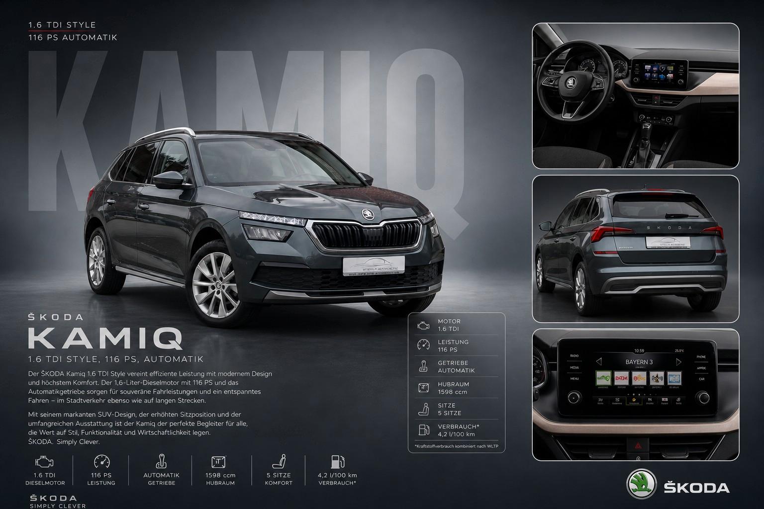 Skoda Kamiq 1.6 TDI Style *LED*TEMPO*CAR-PLAY*PDC*AHK*