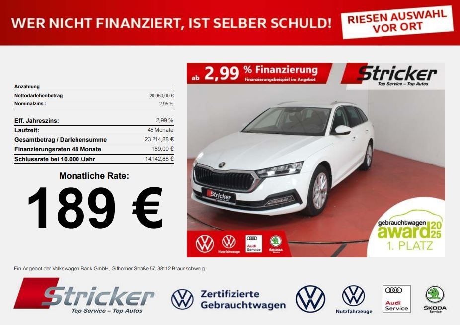Skoda Octavia Combi Style 2.0TDI 189,-ohne Anzahlung N