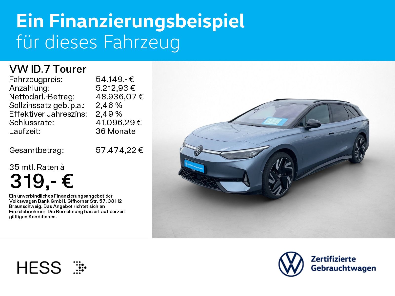 Volkswagen ID.7 Tourer GTX 4M*WÄRMEPUMPE*IQ.LIGHT*AHK*KAMER imagem 2