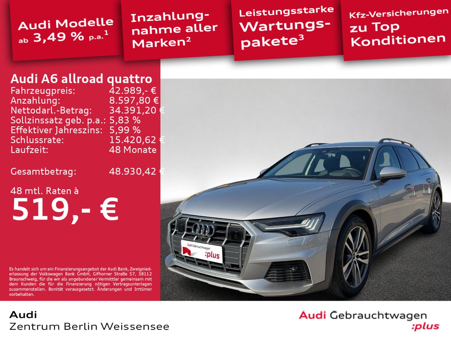 Audi A6 allroad 50 TDI TIP-TRO*QUA*AHK*MATRIX*360°* imagem 2