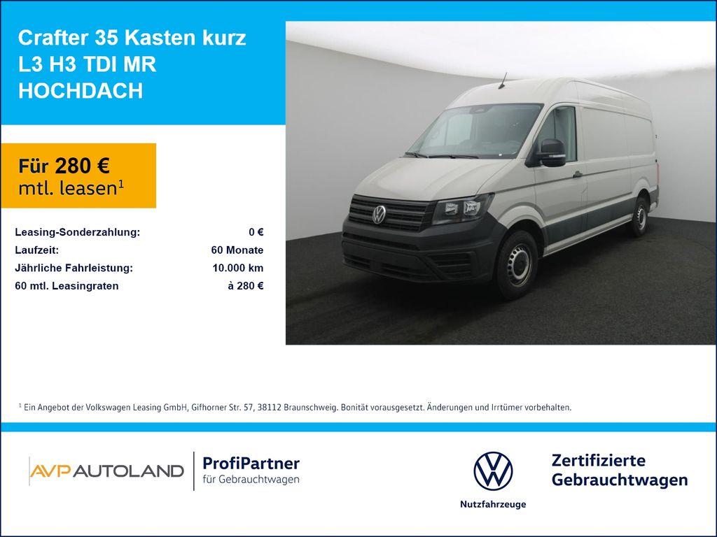 Volkswagen Crafter 35 Kasten kurz L3 H3 TDI MR HOCHDACH