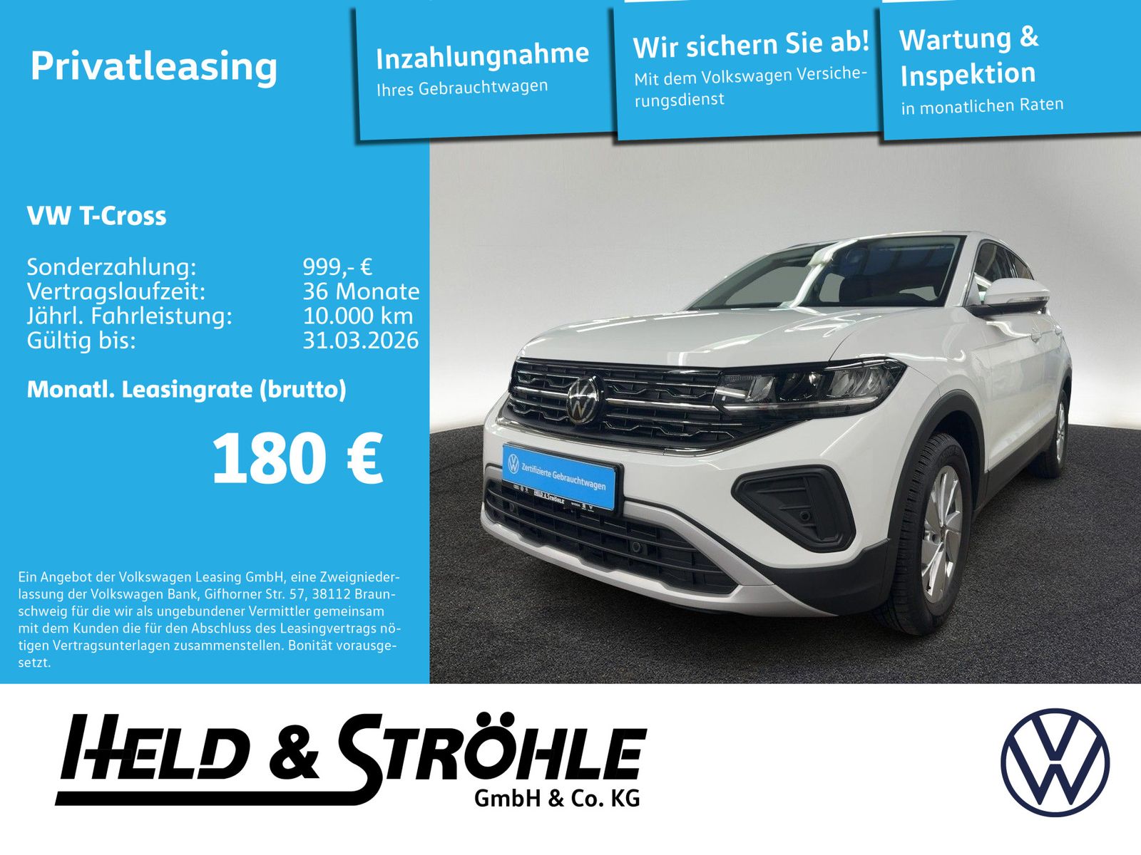 Volkswagen T-Cross Life 1.0 TSI ACC ALU LED PDC SHZ 5J.GAR.