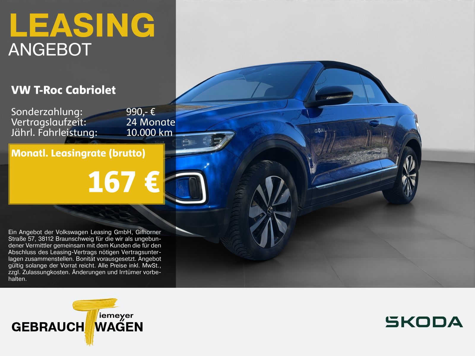 Volkswagen T-Roc Cabriolet 1.0 TSI GOAL LM17 NAVI ASSIST KA