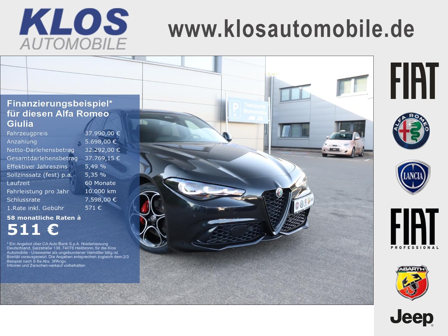 Alfa Romeo Giulia VELOCE 2.0 TURBO 16V 280 PS AT TECHNOLOGI