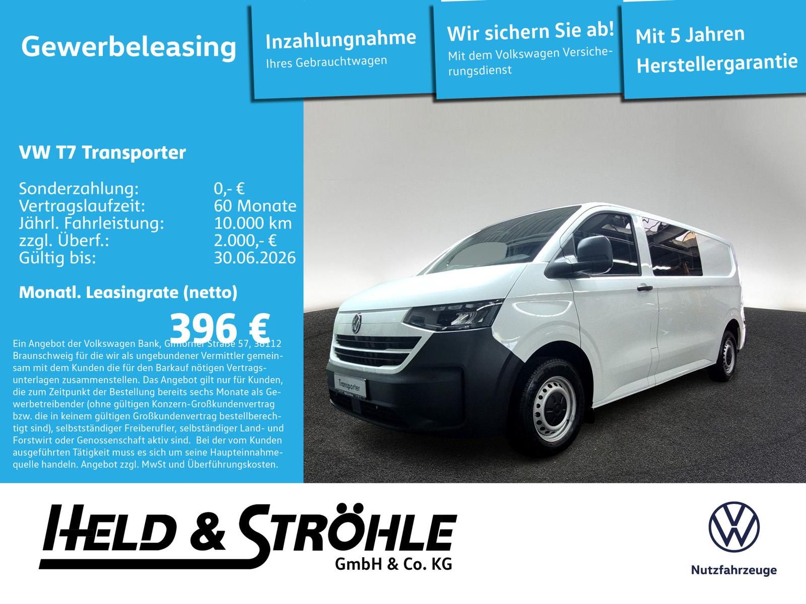 Volkswagen T7 Transporter Kasten Plus LR 2.0 TDI DSG