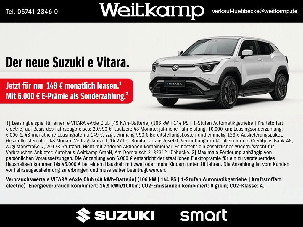 Suzuki e Vitara EV Club 49kWh Styling/HiFi/Klima/eFH.