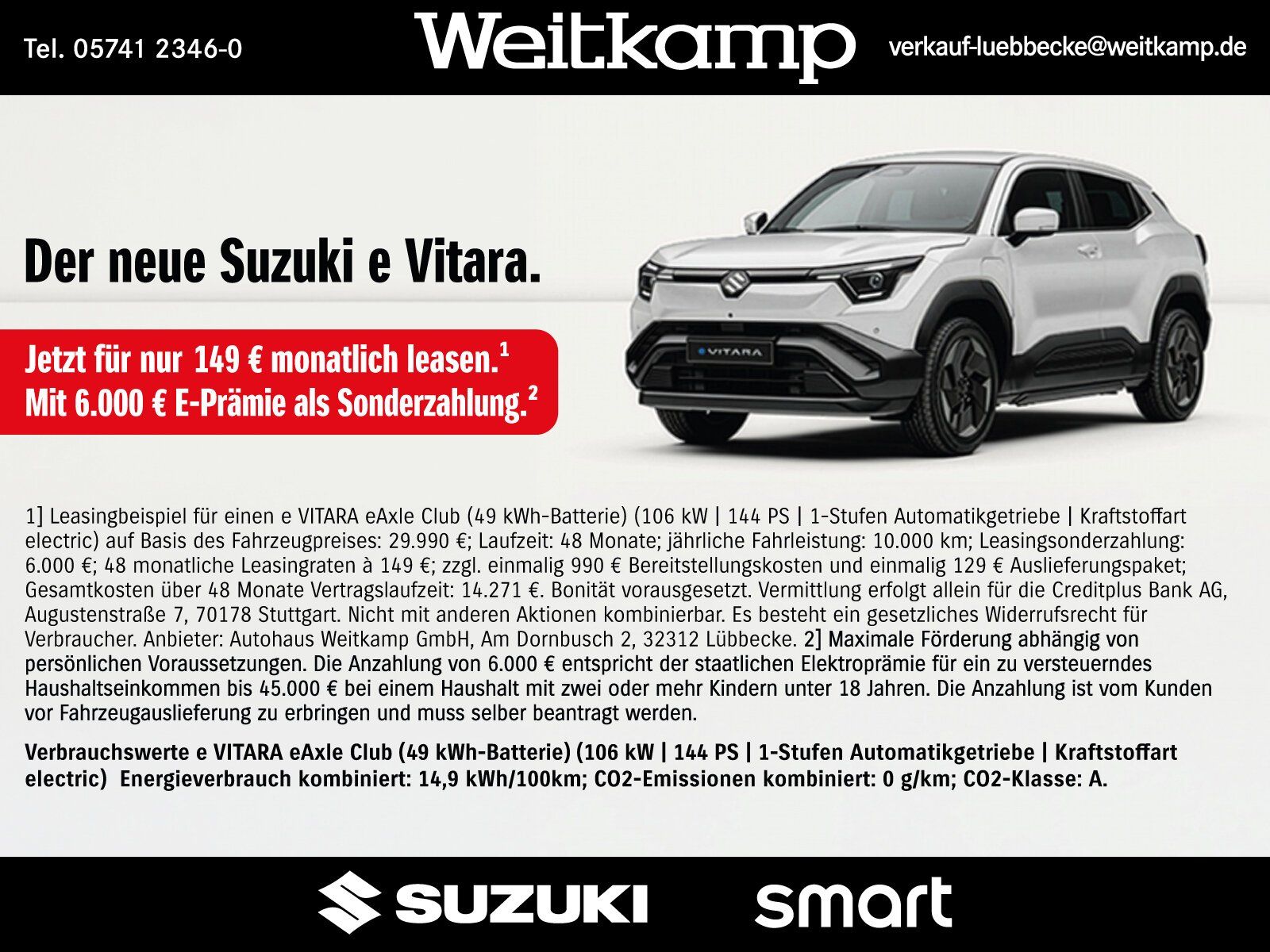 Suzuki e Vitara EV Club 49kWh Styling/HiFi/Klima/eFH.