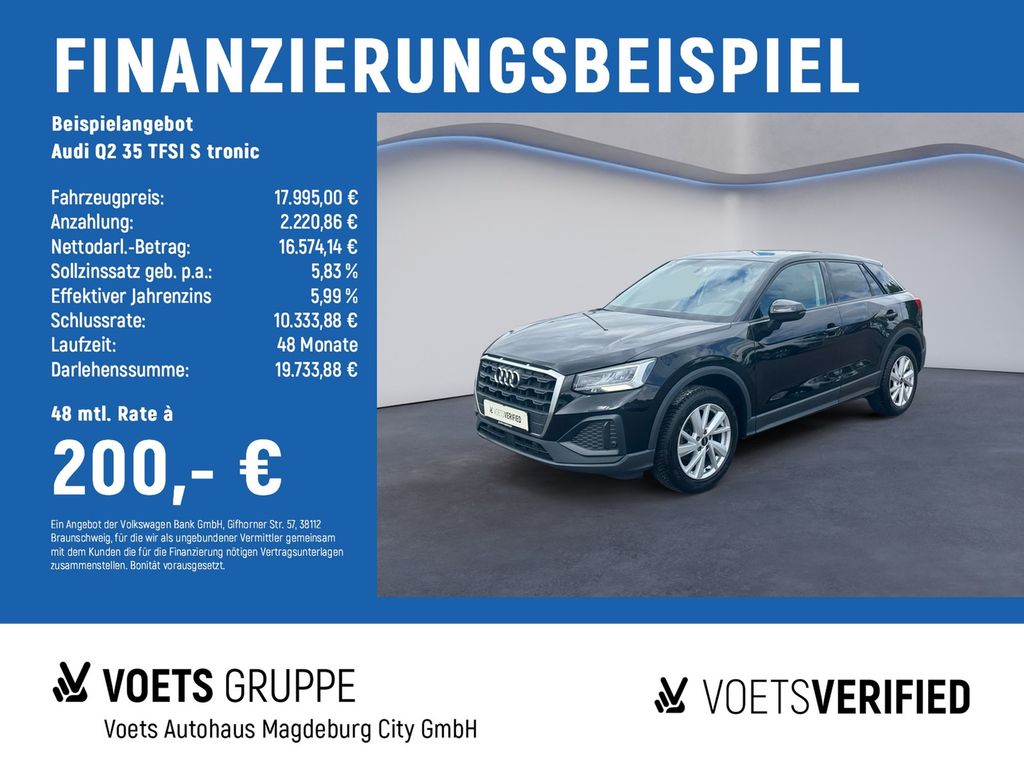 Abbildung Leasingangebot Audi Q2 35 TFSI S tronic basis LED+NAVI+ACC+PDC+KAM
