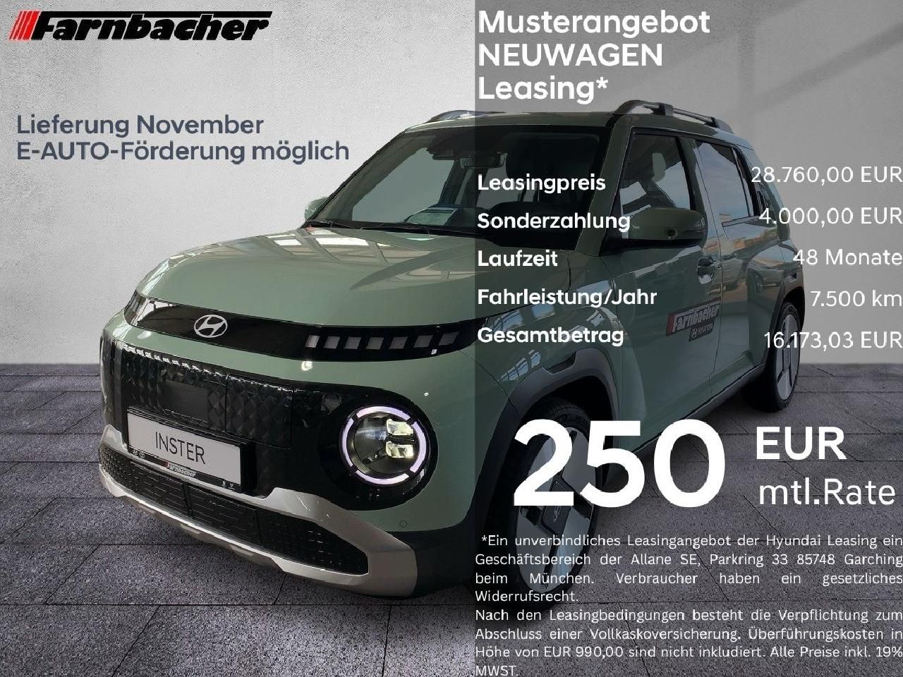 Fahrzeugabbildung Hyundai INSTER Elektro 49 kWh 115PS Lounge