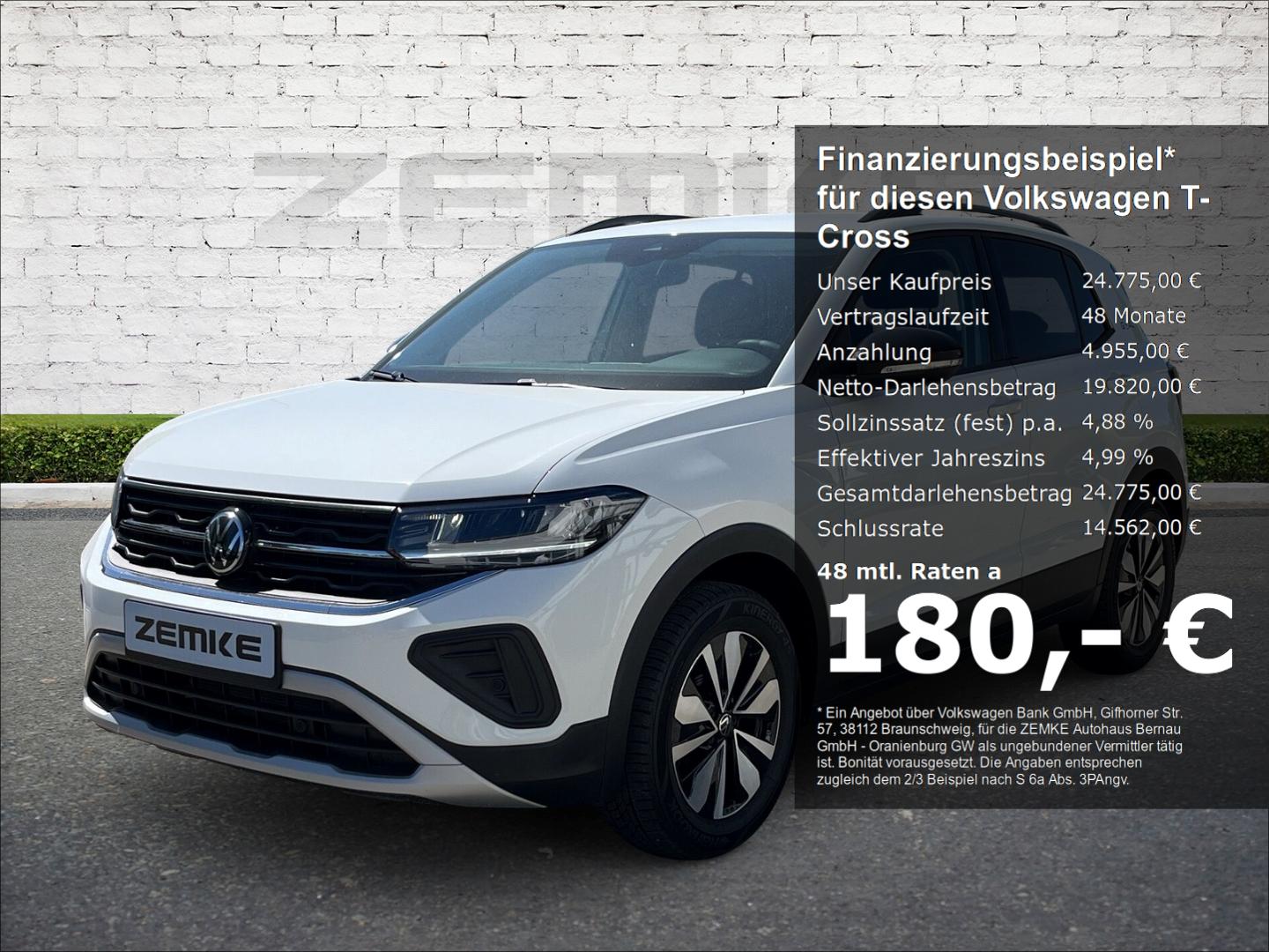 Volkswagen T-Cross 1.0 TSI DSG GOAL 3,99% AHK-abnehmbar Nav