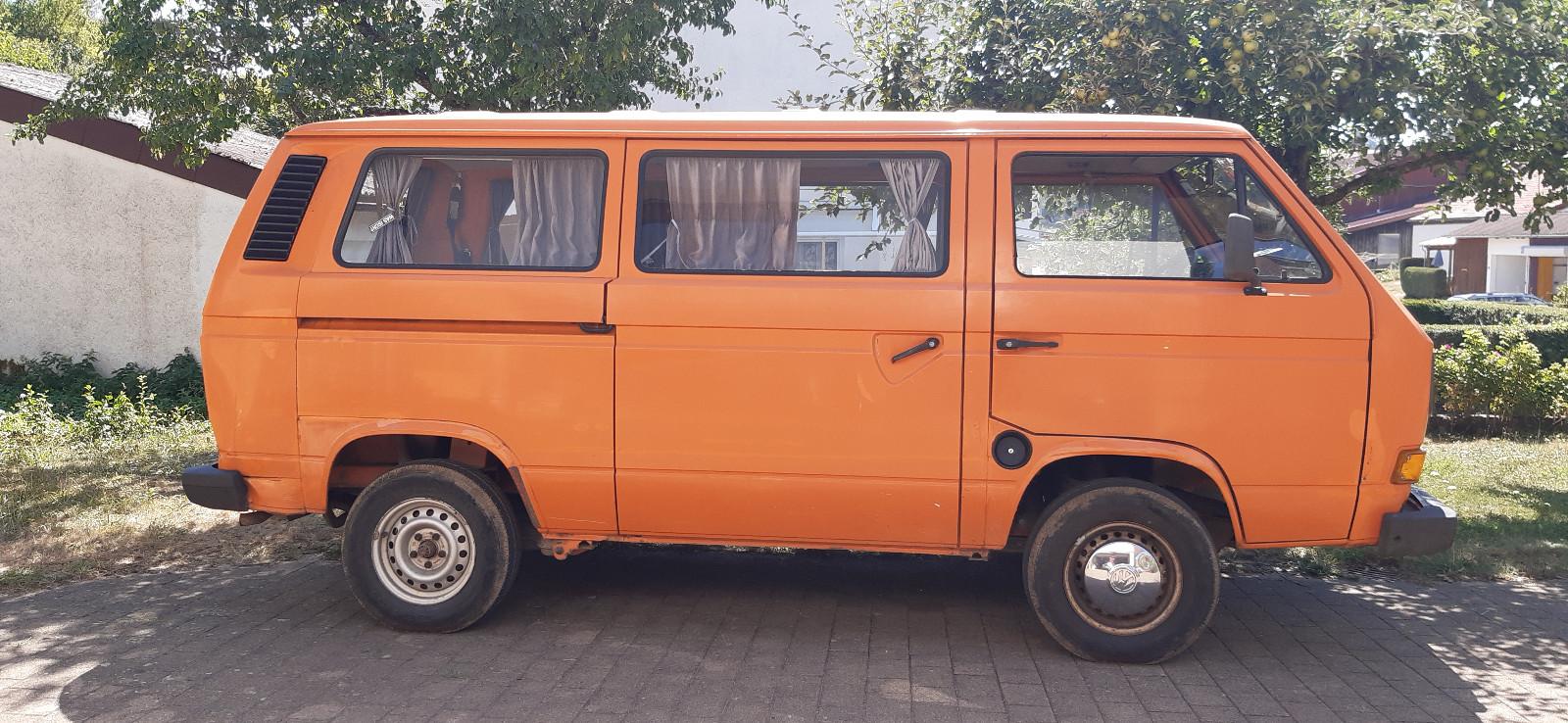 Volkswagen VW-Bus Transporter T3 Camper Orange TÜV Oldtimer