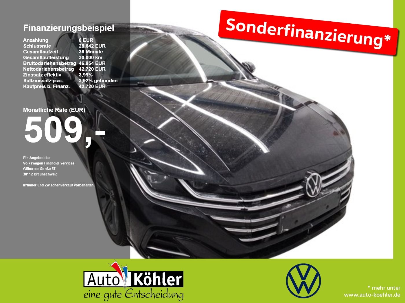 VW Arteon SB R-Line TDI AHK/CarPlay/Kamera/StHz/360