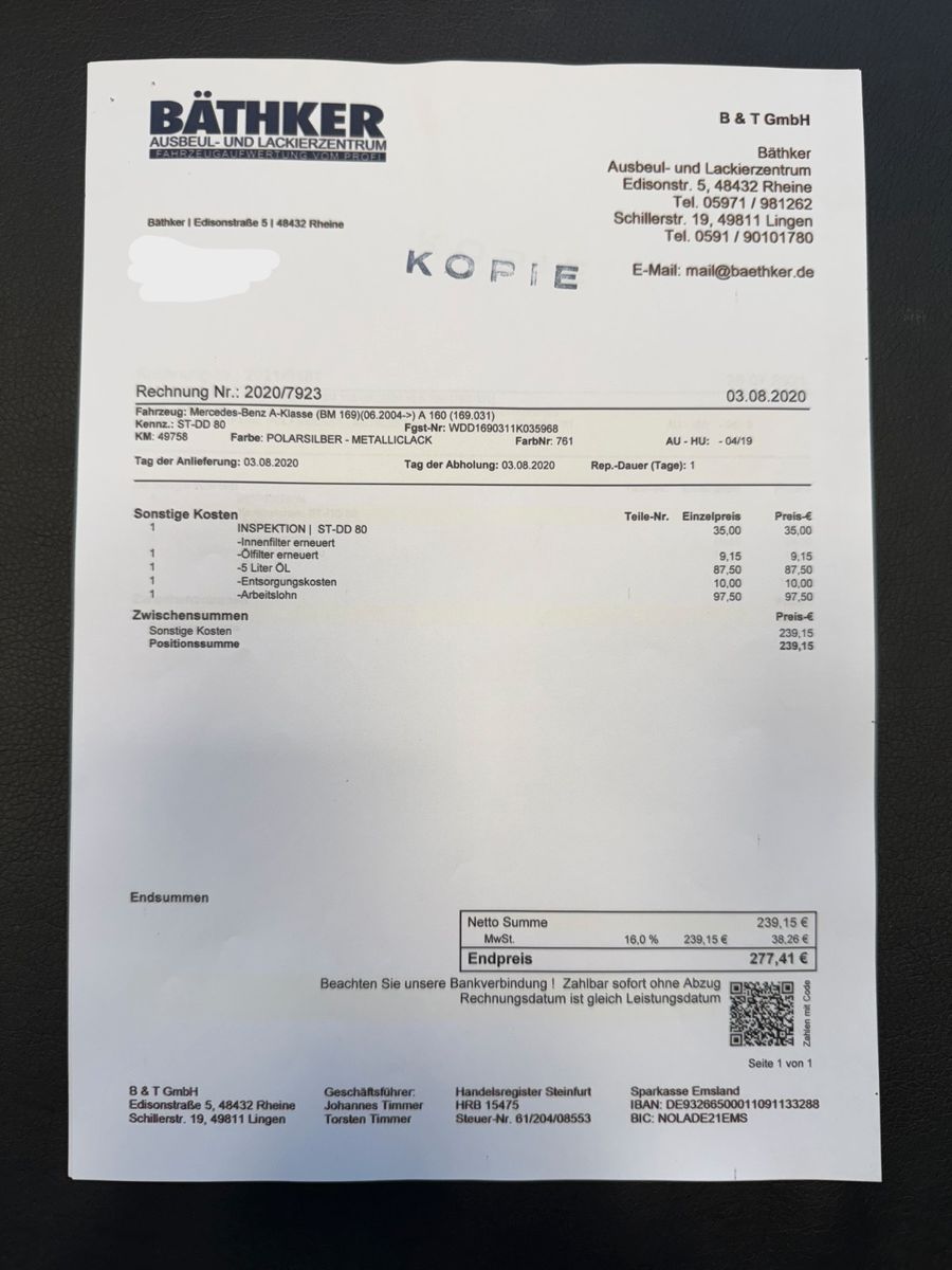 Fahrzeugabbildung Mercedes-Benz A 160 Avantgarde "Klima Parksensoren Sitzheizg."