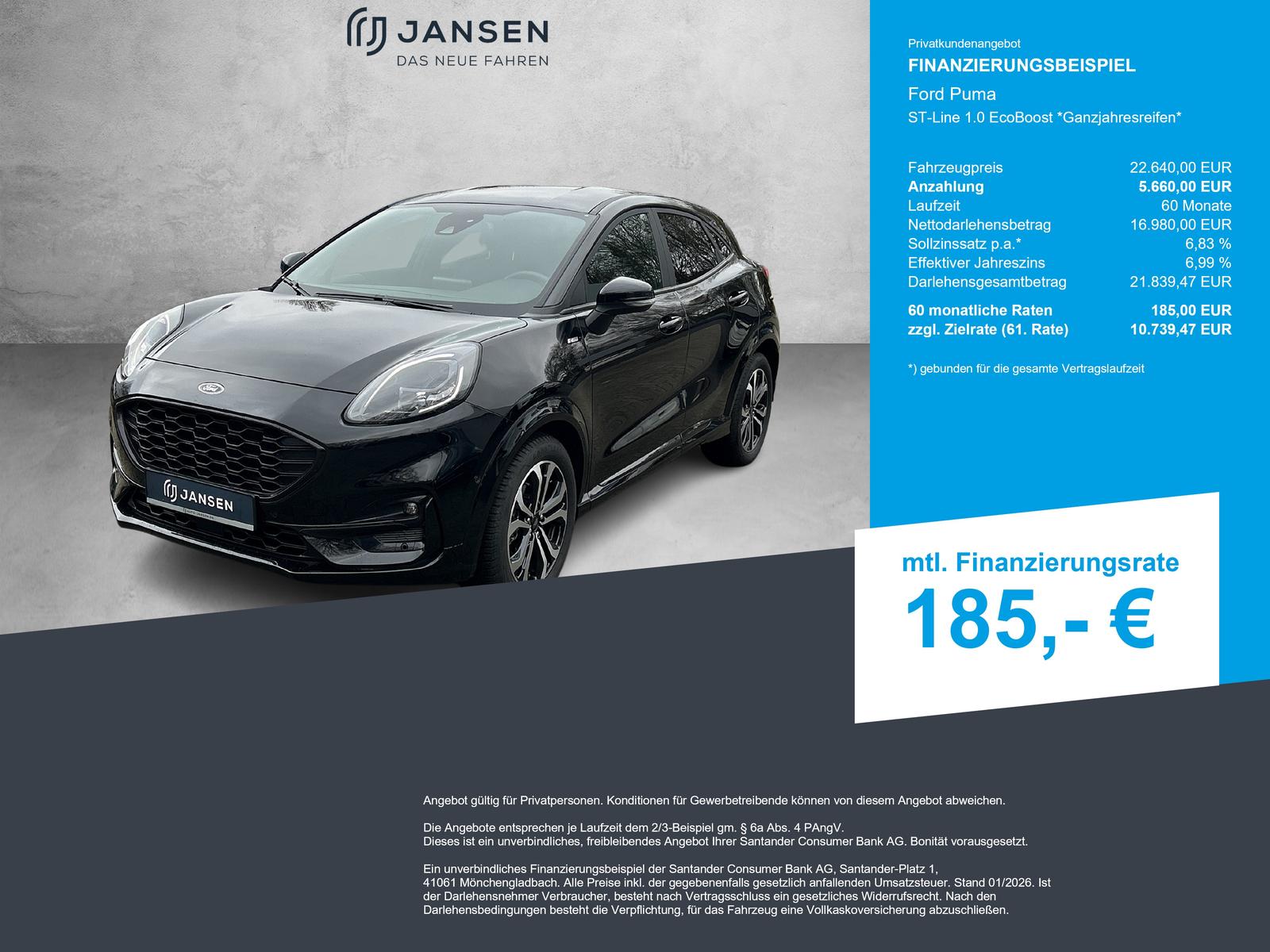 Ford Puma ST-Line 1.0 EcoBoost *Ganzjahresreifen*