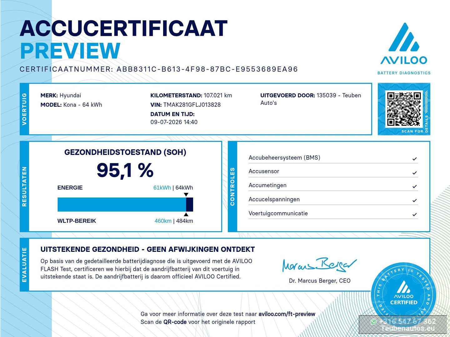 Hyundai Kona EV Comfort 64 kWh | SOH 95,1 % | AHK | kame imagem 3