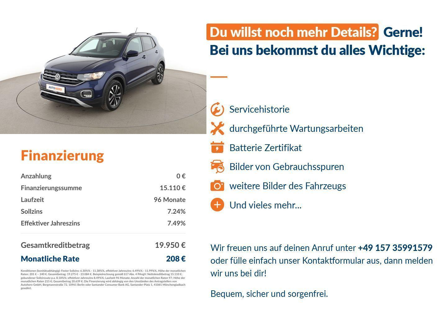 Volkswagen T-Cross 1.0 TSI United *ACC*PDC*SHZ*ALU*KLIMA*, миниатюра 14