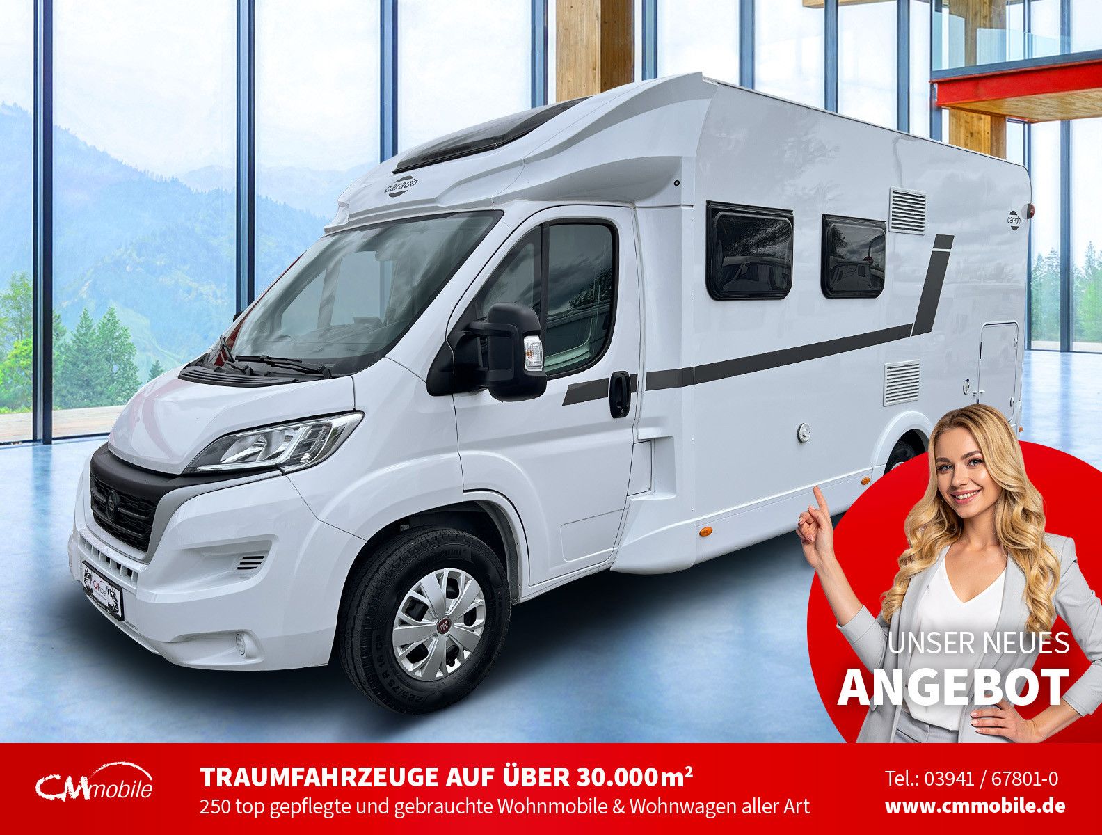 Carado
 T 334 S - Hub & Festbett - Garage -
