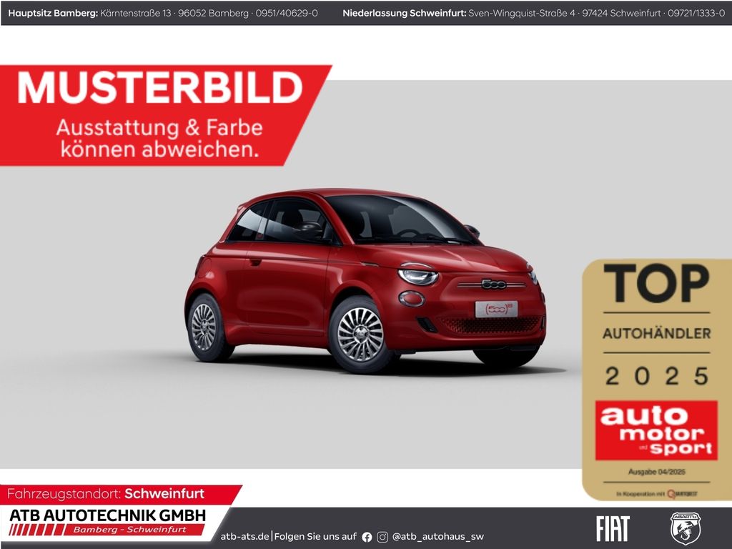 Fiat 500e 23,8 kWh RED Apple CarPlay Klimaautom DAB
