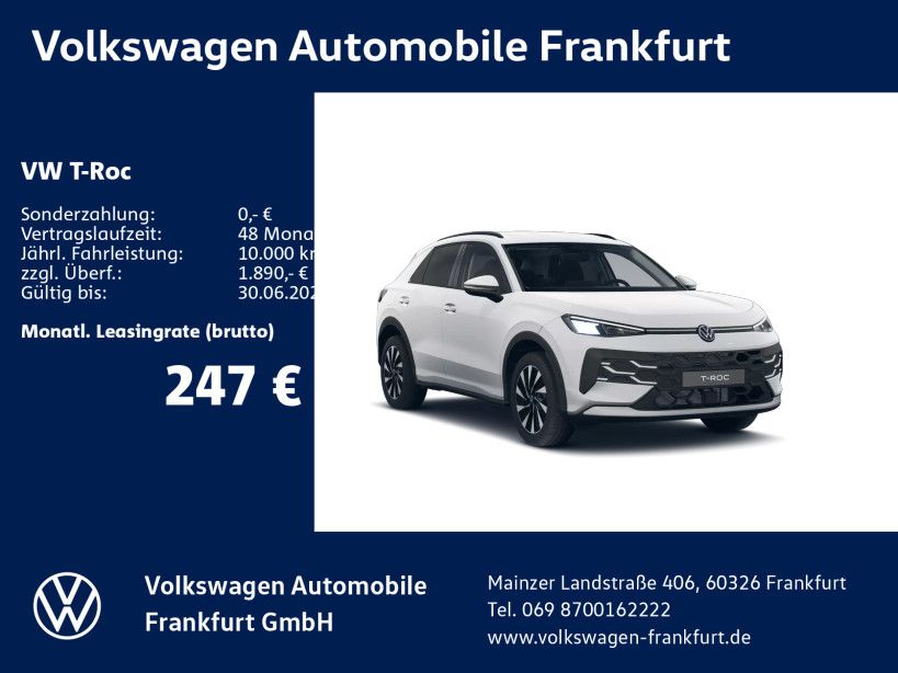 Volkswagen T-Roc Life 1.5 l eTSI OPF 85 kW (116 PS) 7-Gang-