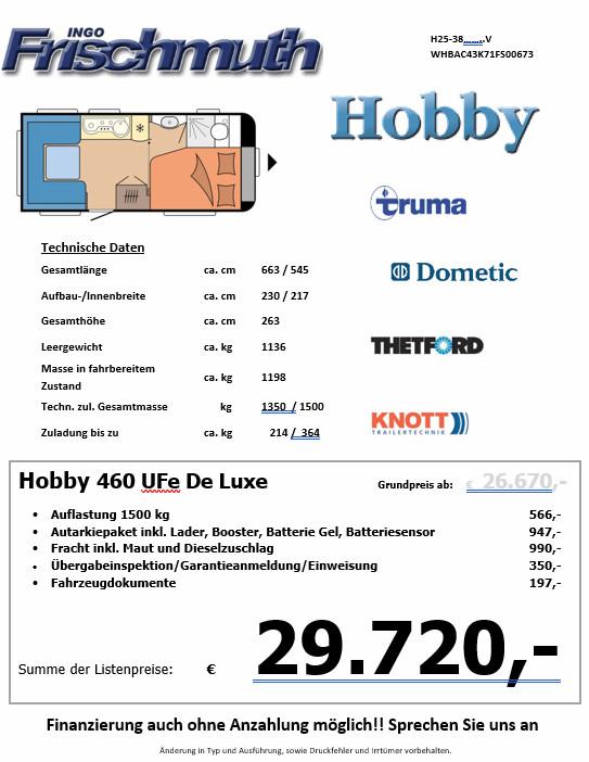 Hobby De Luxe 460 UFe 1.5T Movervorbereitung