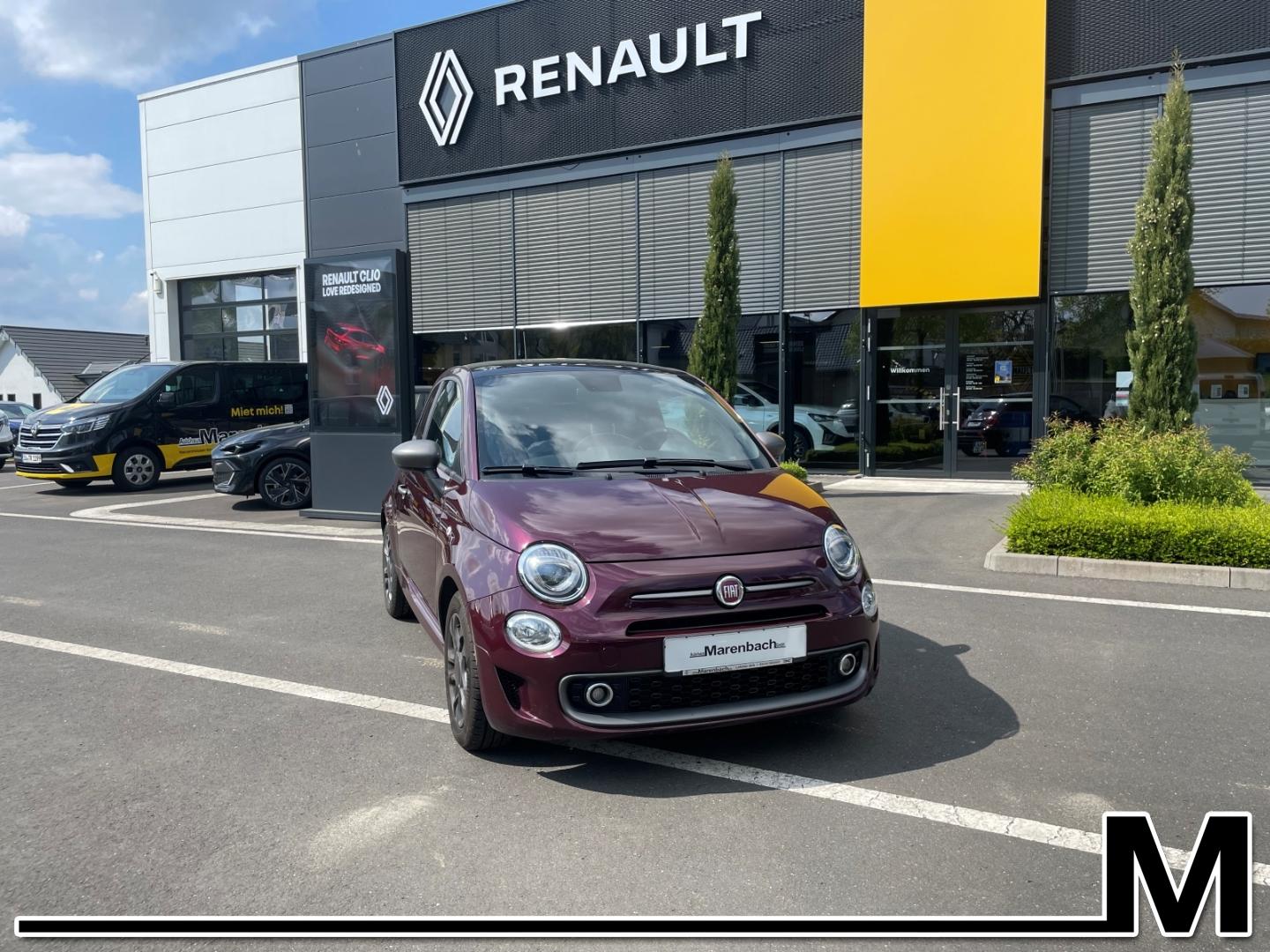 Fiat 500 Automatik Sport + Glasdach + 8-fach bereift