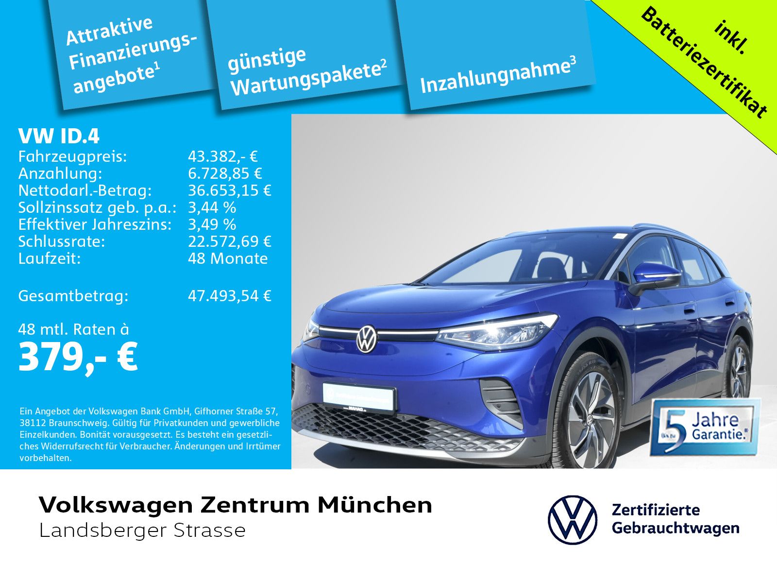 Volkswagen ID.4 Pro 210kW 82kWh Wärmepumpe AHK ACC CCS LED foto 2