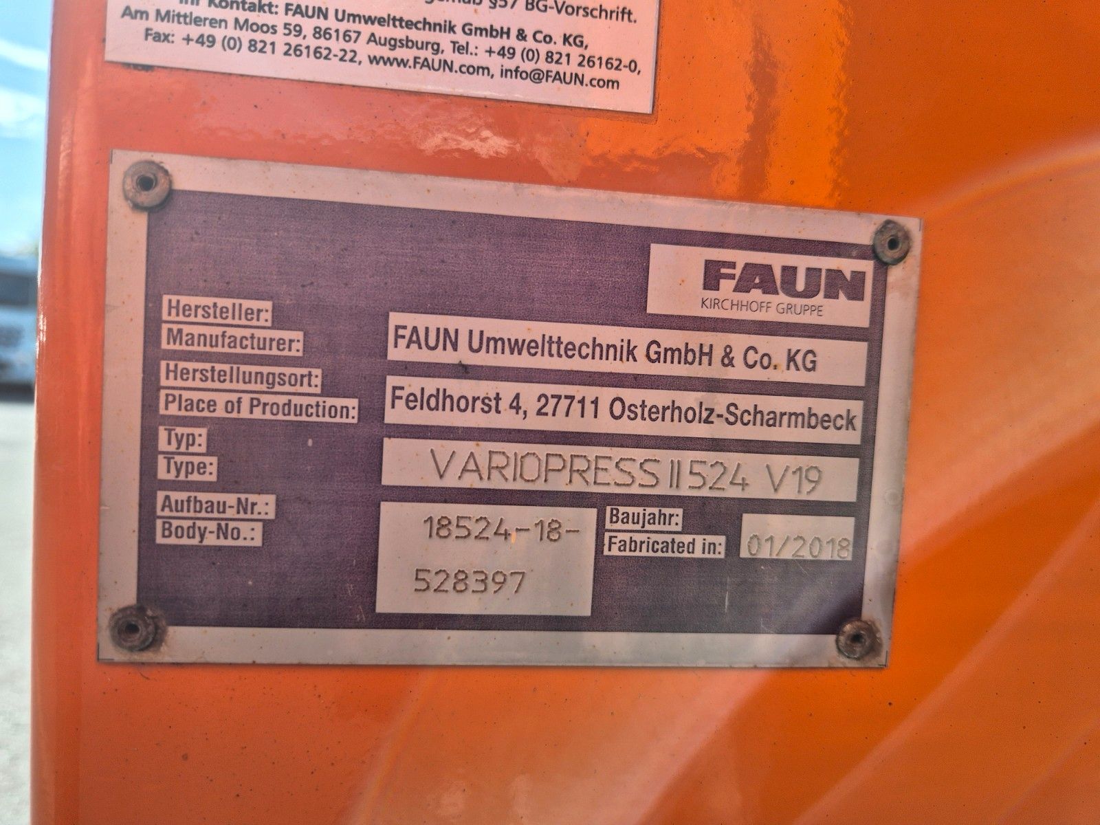 Fahrzeugabbildung Mercedes-Benz Actros 2533 L Faun Variopress II524 V19 Zoeller