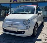 Fiat 500  Pelrmut Weiß Leder/Stoff  TÜV NEU - Fiat 500: Cabrio, Fiat500
