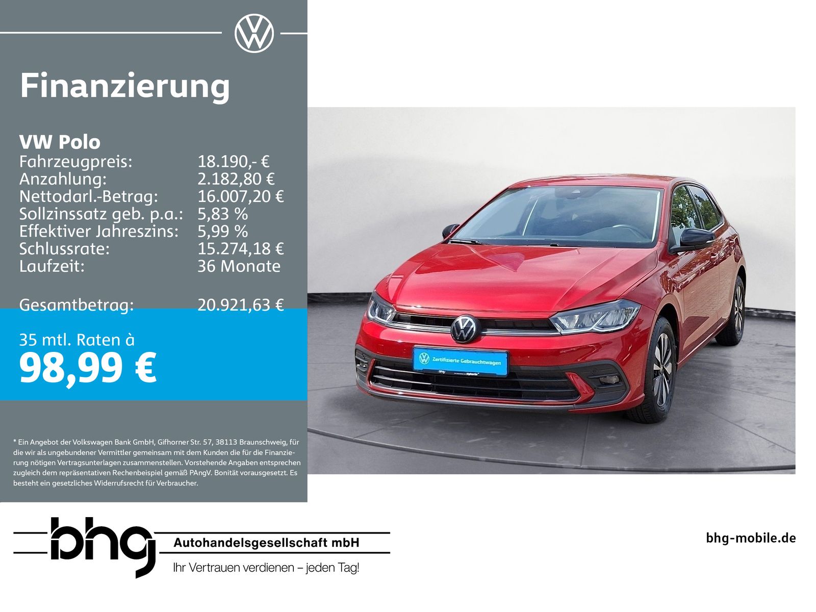 Volkswagen Polo 1.0 TSI *GOAL* #ACC #APP-CONNECT #NAVI #LAN