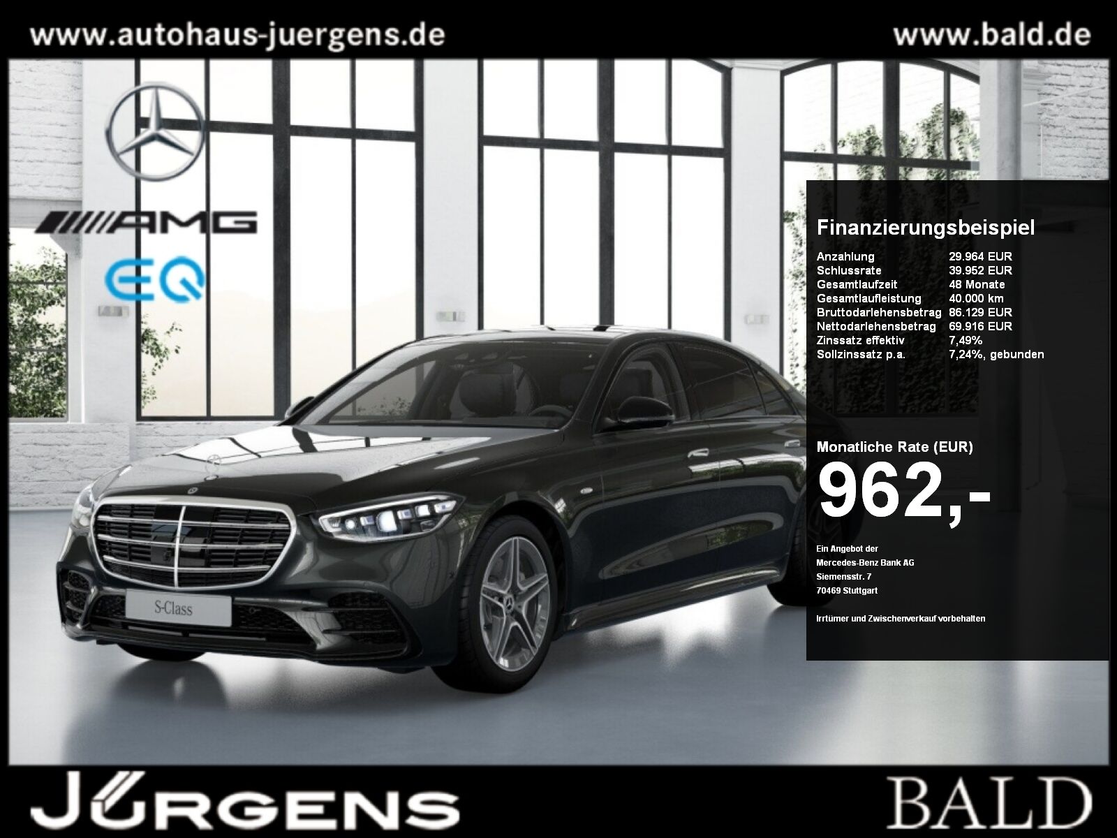 MERCEDES-BENZ S 450 e L AMG-Sport/Pano/Sitzklima/360°/AIRM/HAL