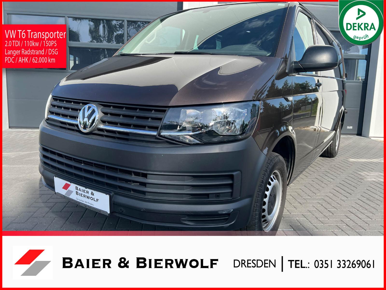Volkswagen T6 Transporter lang 150PS PDC AHK Sitzh. EURO6